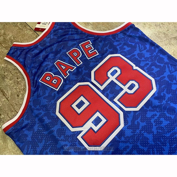 Camiseta Brooklyn Nets Bape #93 Hardwood Classic Azul